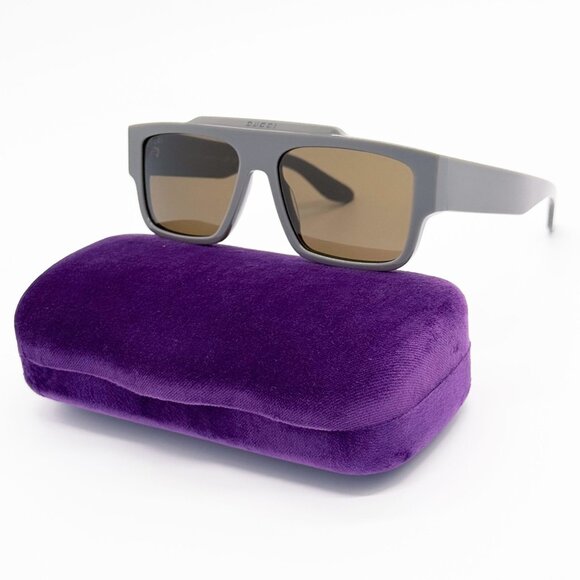 NEW GG1460S 003 GUCCI UNISEX GRAY BROWN SUNGLASSES GUCCI - Picture 1 of 11